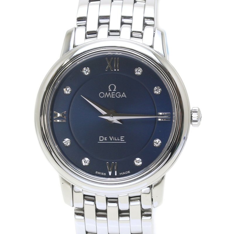 デヴィル プレステージ 424.10.27.60.53.001 8Pダイヤモンド【磨き済/電池交換済】ステンレススチール レディース /39862【中古】【腕時計】