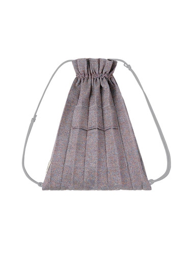 JOSEPH&STACEY公式 ニットリュック Lucky Pleats Knit String Backpack Multi Rainbow Grey