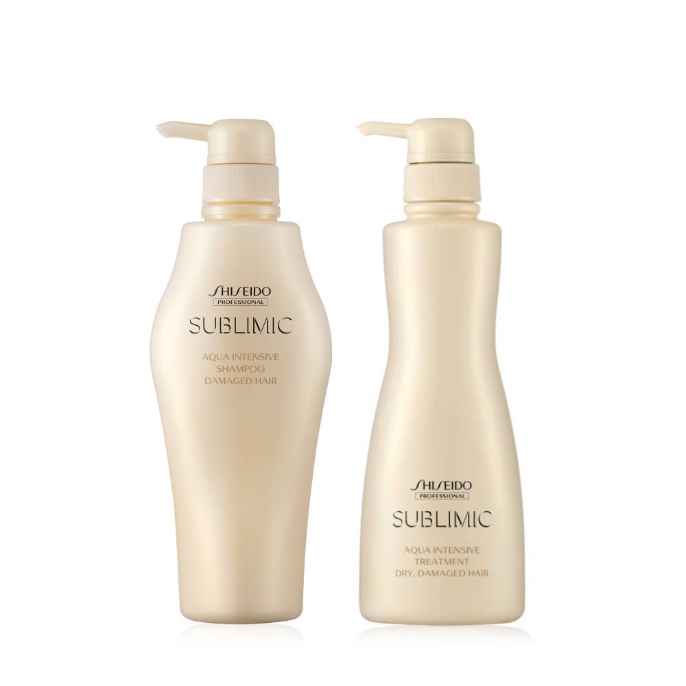 サブリミックアクア インテンシブ シャンプー500ml+トリートメント500g ダメージヘア用+お試しパック4個