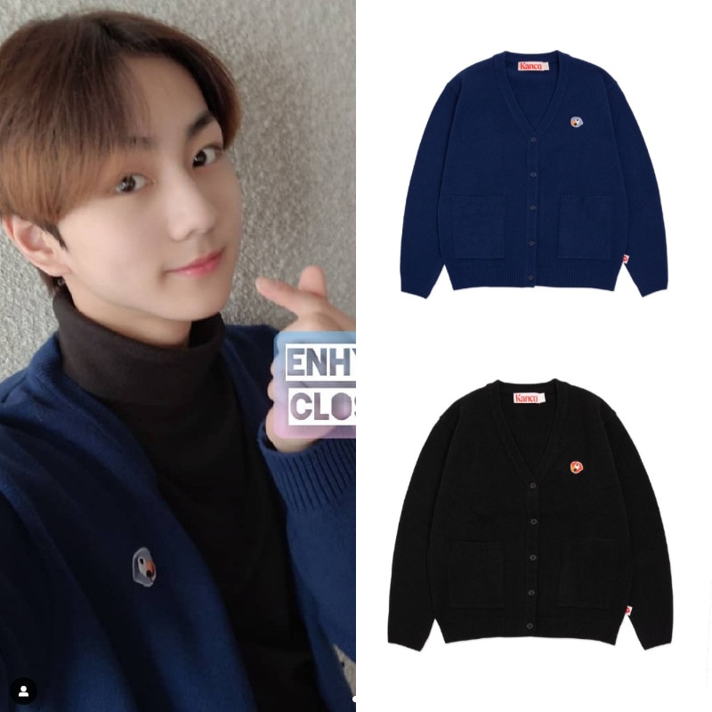 enhypen着用 logo cardigan
