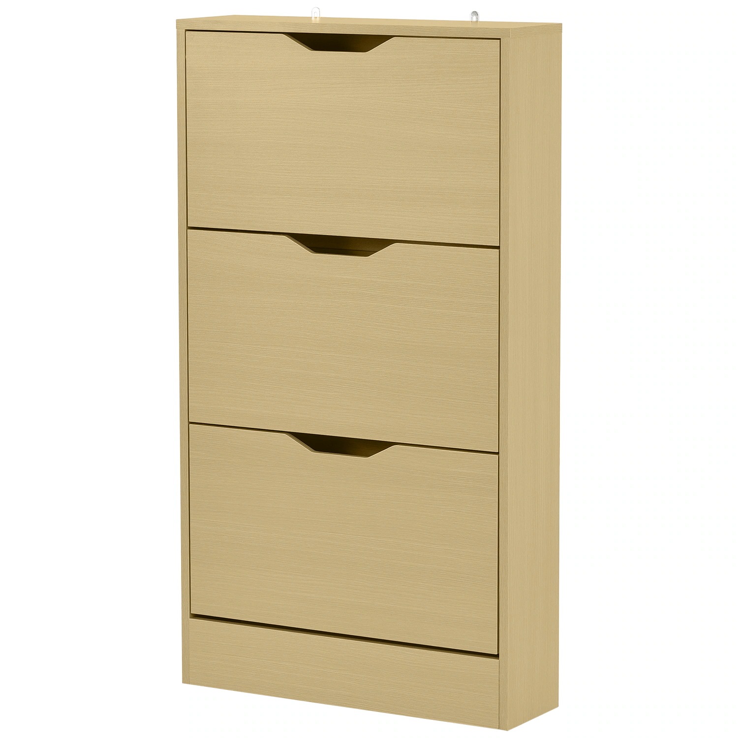 156【新しいナチュラル】　下駄箱 3段　シューズラック 玄関収納 引き出し ひとり暮らし スリム 靴収納 ラック 靴収納棚 おしゃれ