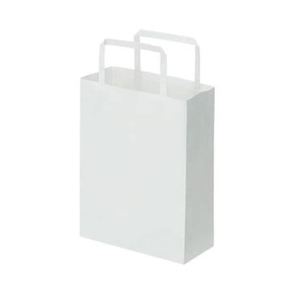 （まとめ）TANOSEE 紙手提袋 平紐 極小ヨコ180タテ240マチ幅80mm 白無地 1パック（50枚）20セット 19,817円