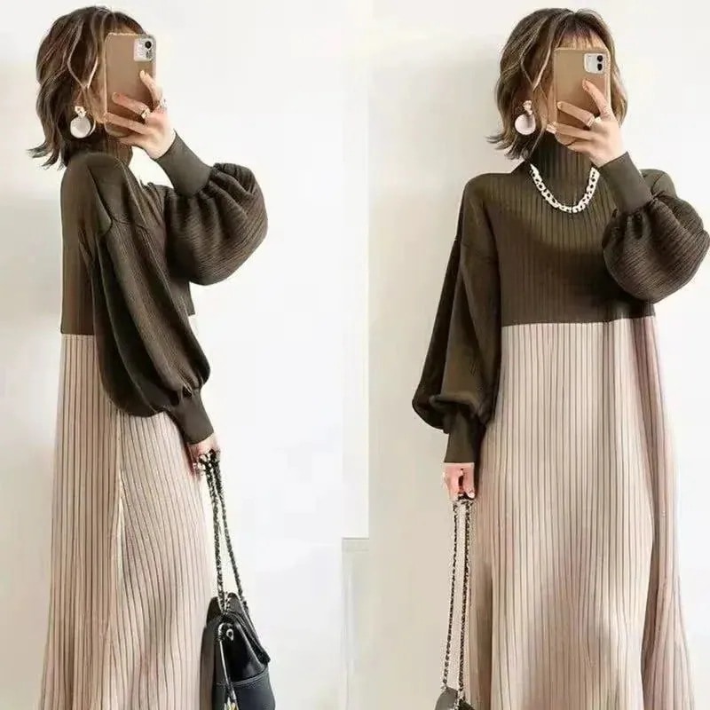 スドレス長袖ロングマキシ丈ワンピゆったり シャツス ス秋冬 ロングス 急】日系 大きめサイズ 着痩せ 【新商品 ス 長袖 フ