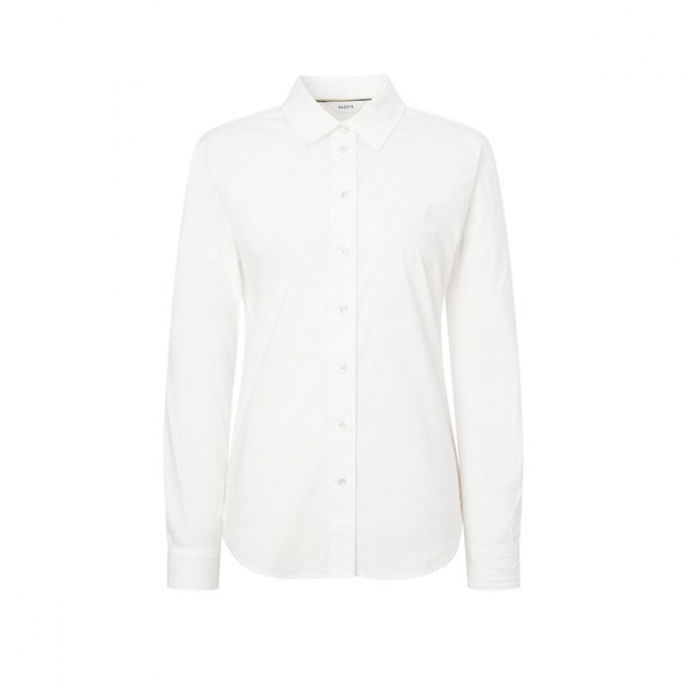 [ヘッジズレディース] 24SS ホワイトソリッドコットンブレンドロングスリーブシャツ WSSH4BC21WT