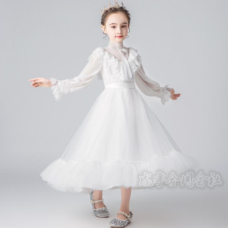 新しい秋のスタイル 長袖 チュールドレス ロングドレス 女の子ドレス フォーマル ワンピース フォーマル ピアノ発表会 結婚式 演奏会 七五三 誕生日 コンクール パーティー ダンス 211 Qポイン