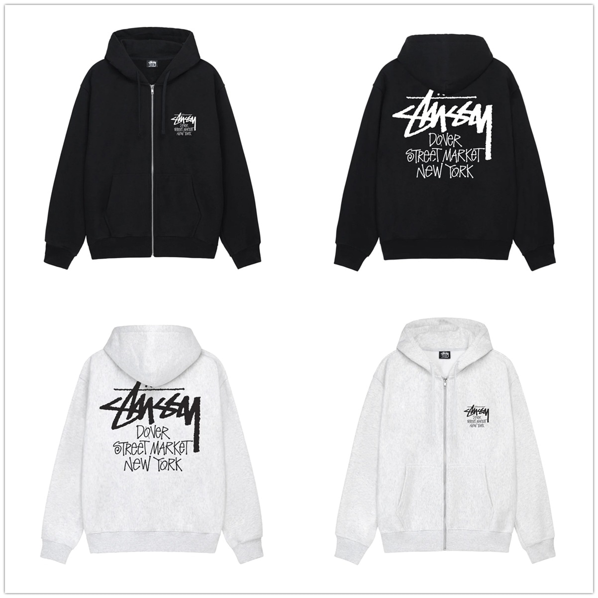 ステューシー STUSSY STOCK DSM N.Y. ZIP HOOD HOODIE DOVER STREET MARKET 3973739 裏起毛 スウェット パーカー 並行輸入品