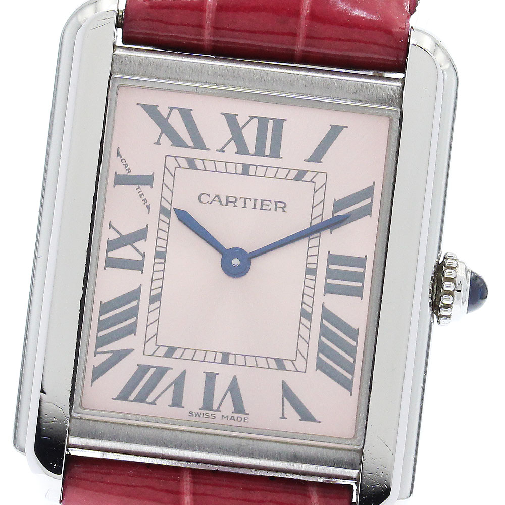 カルティエ CARTIER W5200000 タンクソロSM クォーツ レディース 保証書付き_879743【中古】