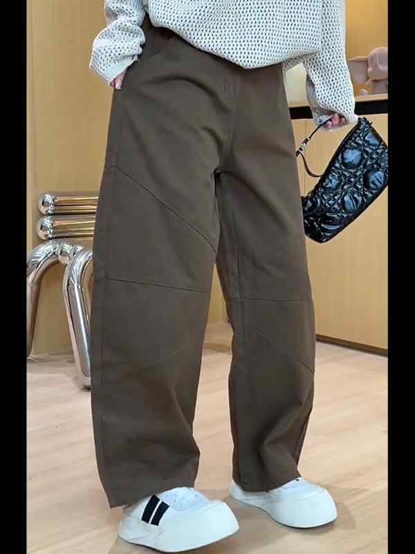 レディース ファッション オシャレ カワイイ シンプル 人カワイイ きいサイズ ハイウエスト シンプル ストレート ワイド レッグ カジュアル パンツ スリム ズボン