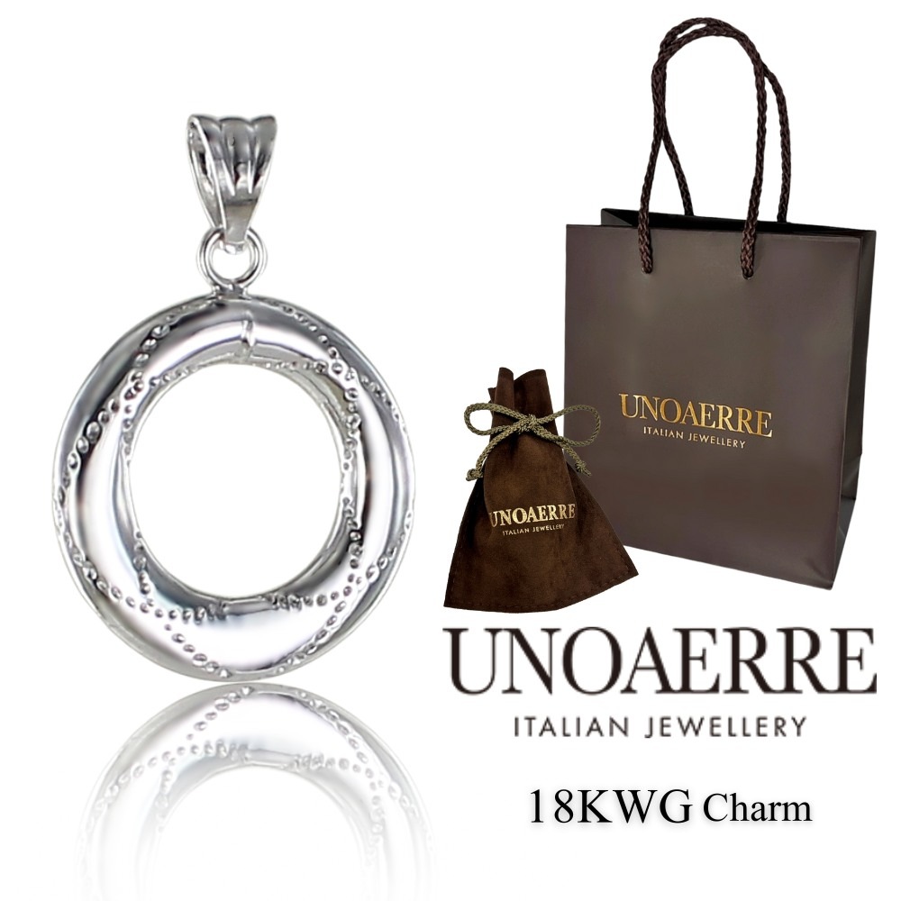 正規品 ウノアエレ ショッパー付き ホワイトゴールド ネックレス チャーム 18K 18金 K18WG レディース ペンダントヘッド トップのみ ネックレスチャーム プレゼント 女性 ゴールド K18