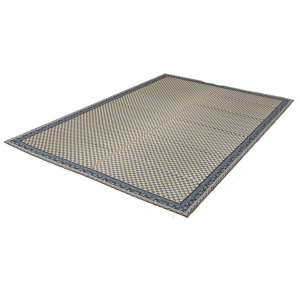 1080750040502 純国産 い草花ござカーペット 『かれん』 江戸間ブルー 江戸間4.5畳 メーカー直送