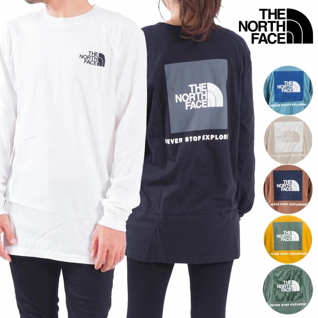 ノースフェイス 長袖Tシャツ ロンT メンズ ボックスロゴ ロンT レディース S M L XL X