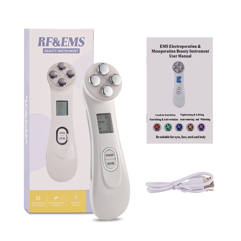 EMSマイクロ電流電気穿孔導入器LED光子若肌美容器カラー光周波数計家庭用顔