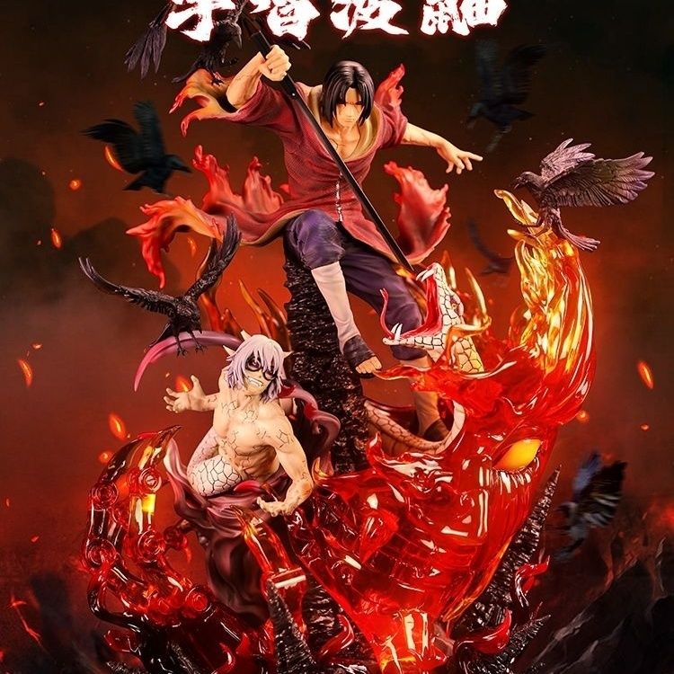 火影忍者フィギュア燃風GK宇智波イタチVS仙人兜像二次元アニメデスクトップ置物モデル