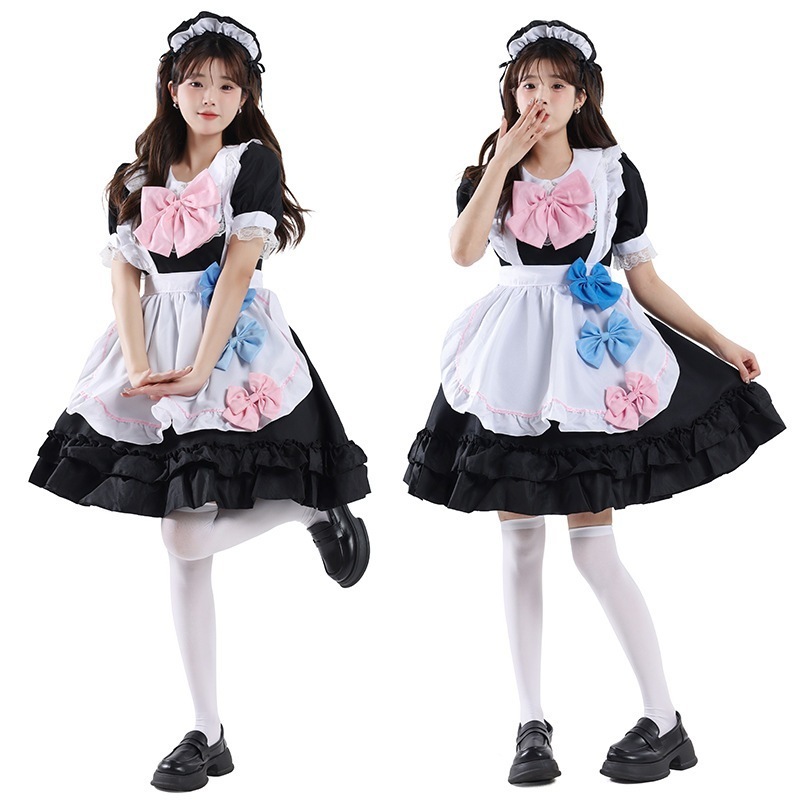 七色小さい料理娘韓国かわいくてかわいい蓬スカートcos服心はlolitaアニメを動かします