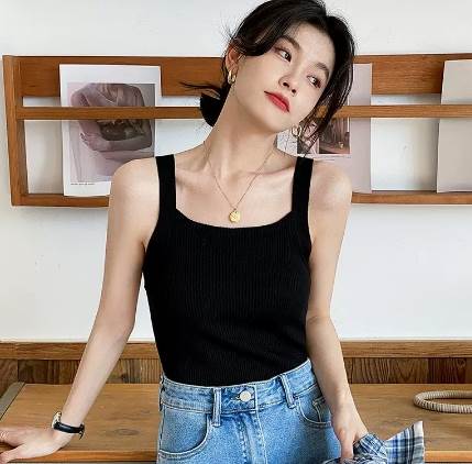 トップス タンクトップ 袖なし ノースリーブ スリム 細身 大人可愛い きれいめ シンプル カジュアル 大人 上品 おしゃれ お洒落 かっこいい 大人女子 こなれ感 ラフ メンズライク 無地 夏 10