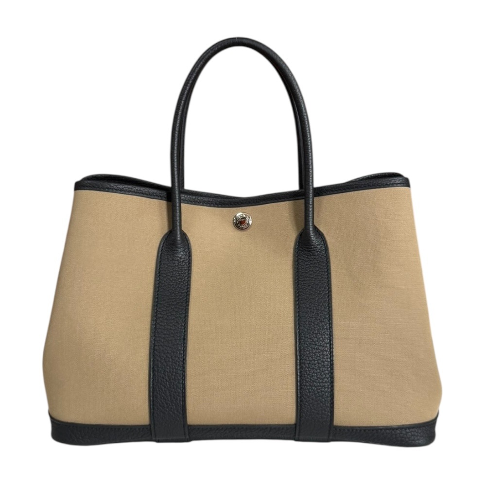 エルメス ガーデンパーティ ヴェルソ TPM ハンドバッグ トワルオフィシエ ベージュ HERMES 中古 美品 495,000円