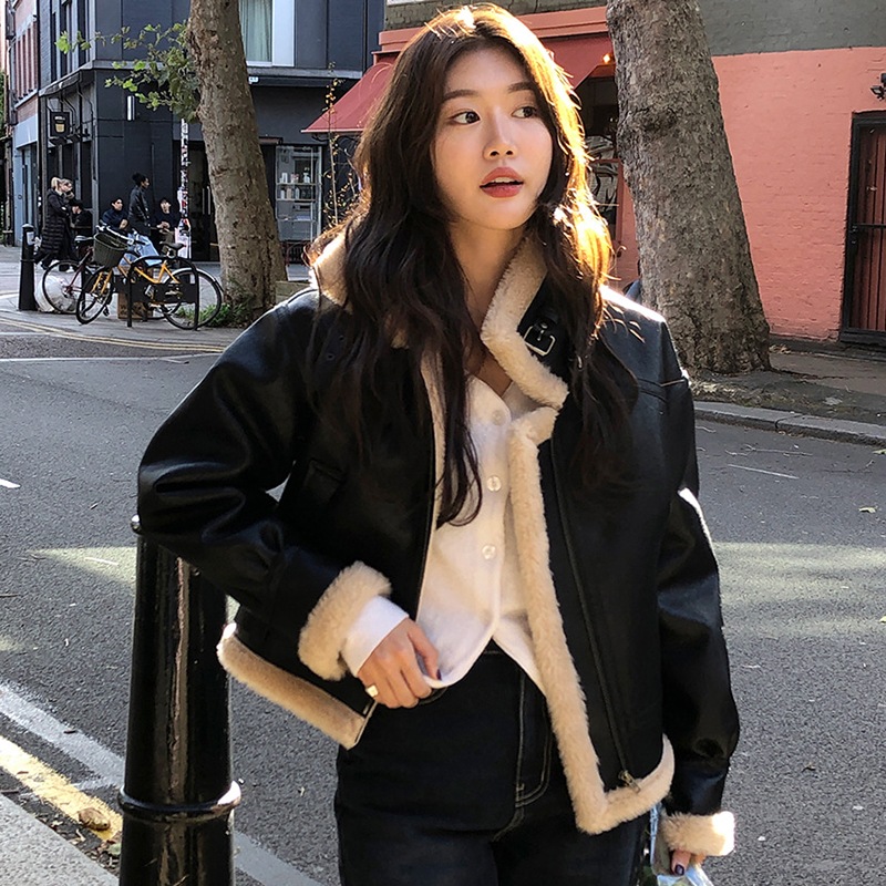 韓国デザイン秋冬新作おしゃれカジュアルライダース