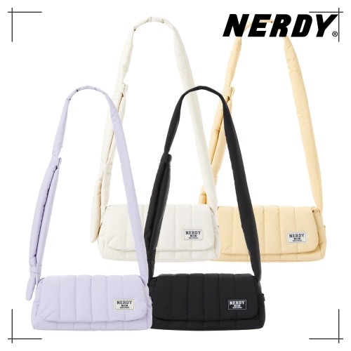 NERDY 公式正規品 キルティング クロスバッグ (Black/Ivory/Light Purple/Light Yellow) 韓国ファッション