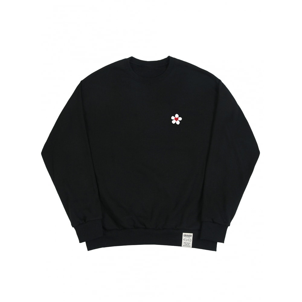 GRAVER フラワーハート ロゴ スマイルマンツーマン 4color