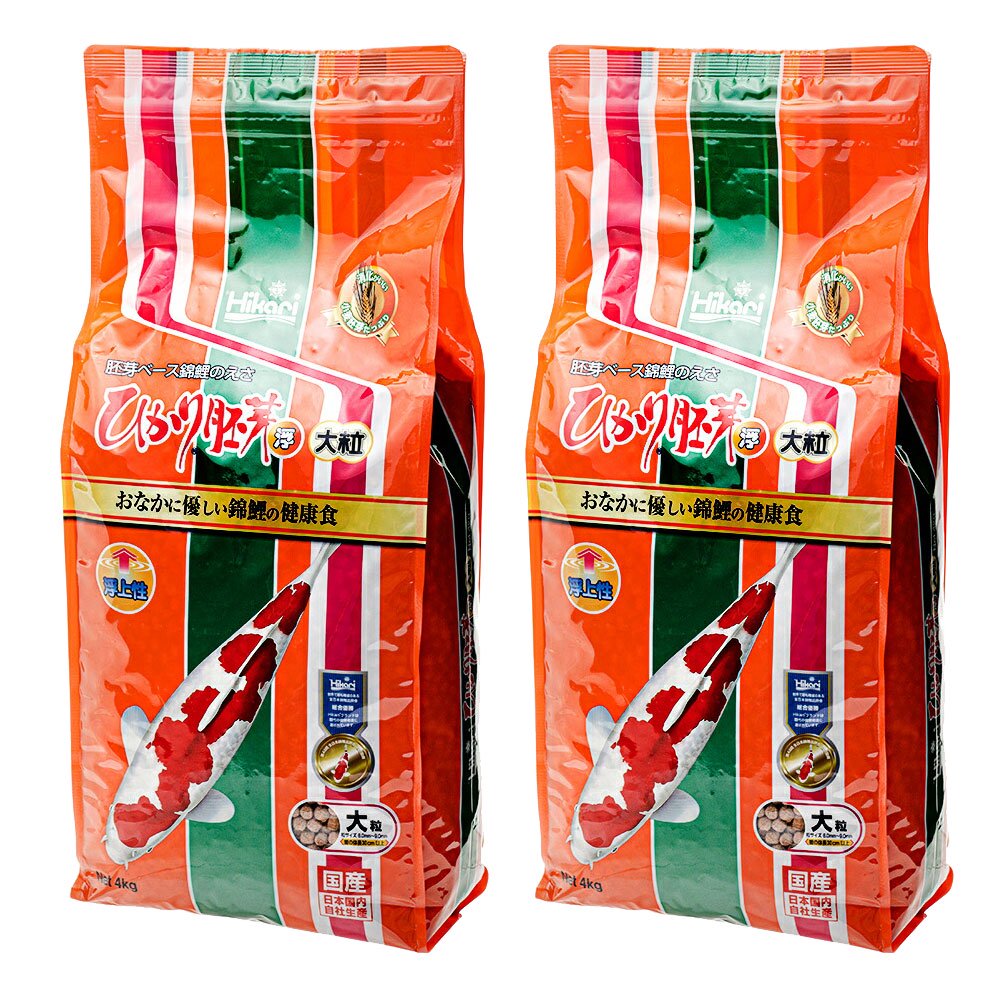 鯉の餌　ひかり胚芽　浮上　大粒　４ｋｇX２　錦鯉　餌　飼料　お一人様２点限り　ＣＲＣ10―41―70―10―00