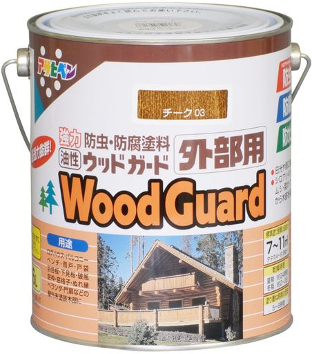アサヒペン ウッドガード 外部用 1.6L (チーク)/62-2309-09