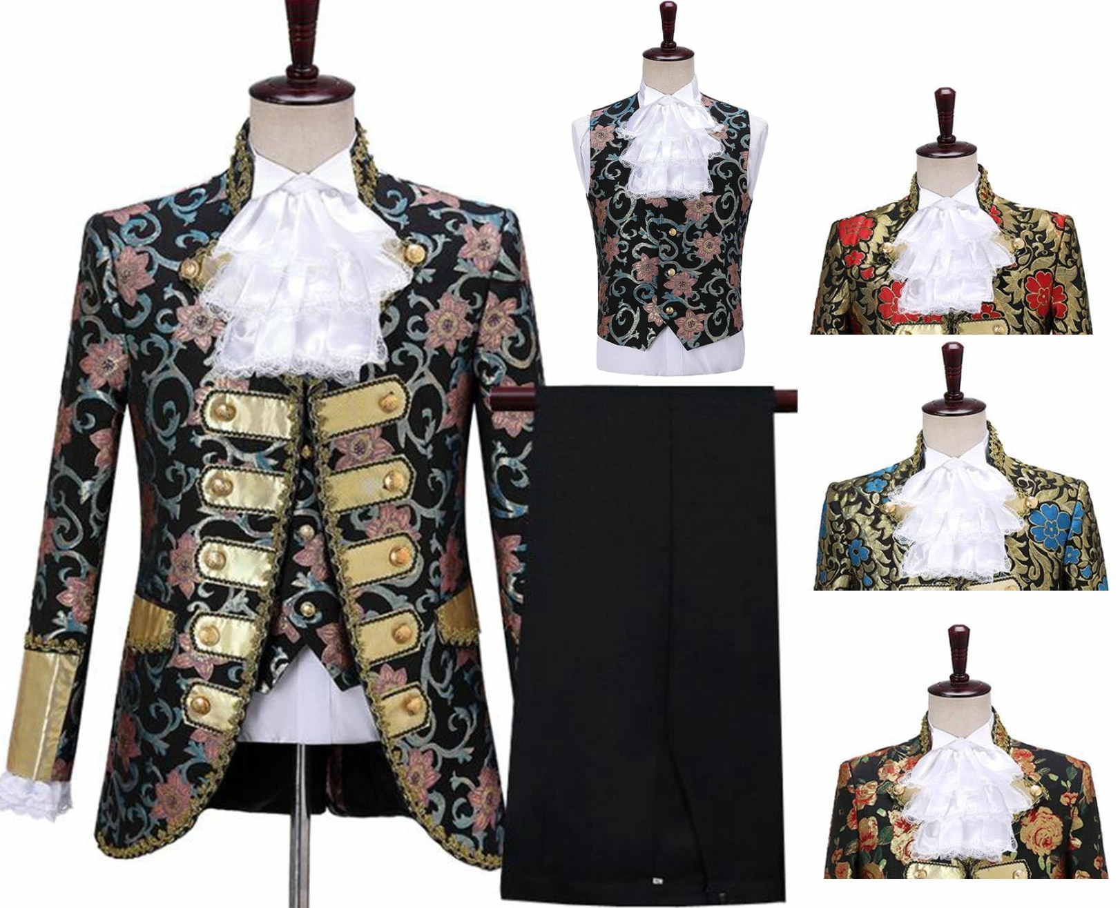 王子様コスチューム ロングジャケット オペラ 王族服 花柄 イベント コスプレ 舞台衣装 かっこいい 舞台劇 王様 フロックコート ヨーロッパ風 4色 パーティー 忘年会 ステージ衣装 公爵 貴公子