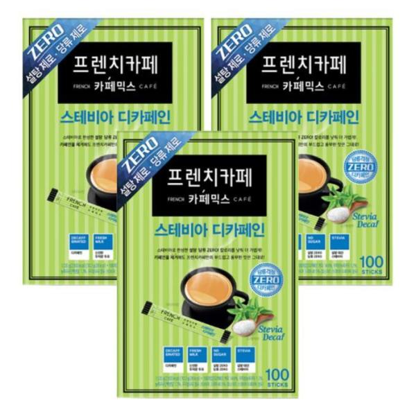 フレンチカフェ フレンチカフェ カフェミックス ステビア デカフェ 100入り 3個
