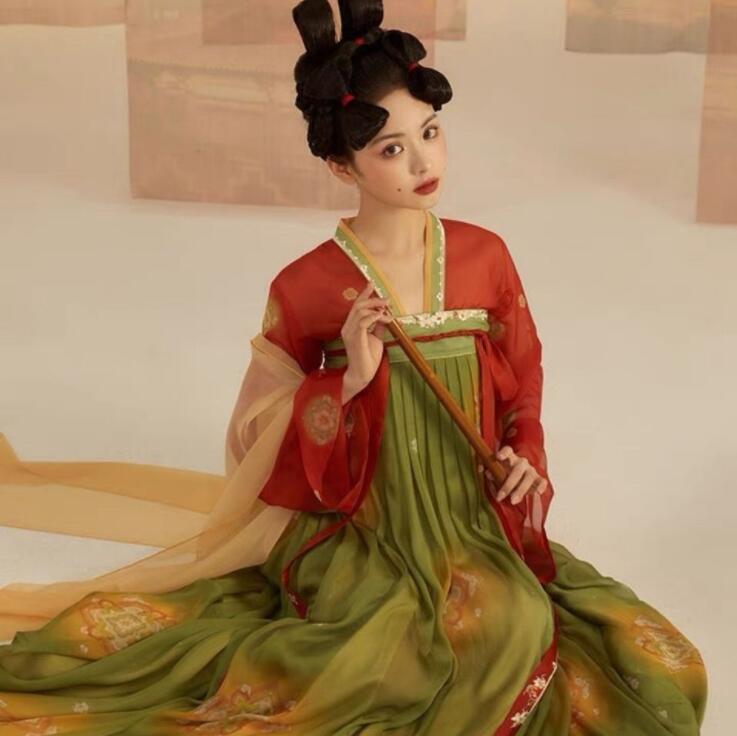 唐装漢服 華流衣装 中華古代服 中華服 チャイナ服 中華風 チャイナ風 花柄 古典美人服 舞台衣装 ステージ衣装 チャイナドレス イベント 仮装 コスチューム 古典ダンス衣装 舞台パフォーマンス 写