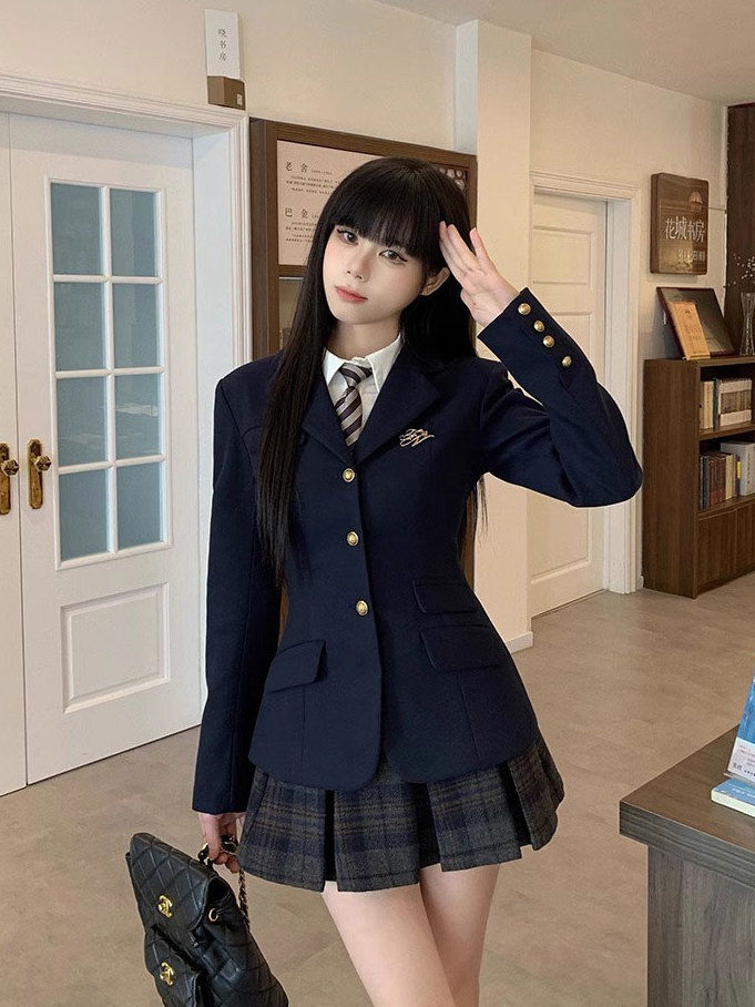2025新作人気スーツスーツ春JKユニフォームジャケットアワードプリーツスカート2点セットセットアップ最安値保証品質良い
