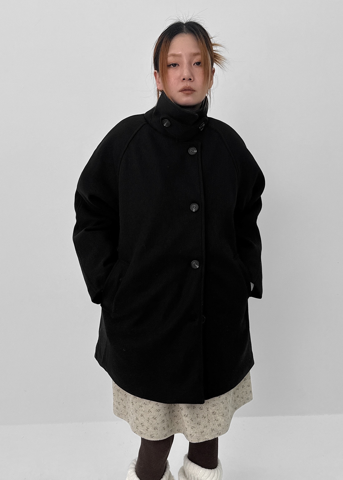 プディングハイネックキルティングハーフコート 2オンス