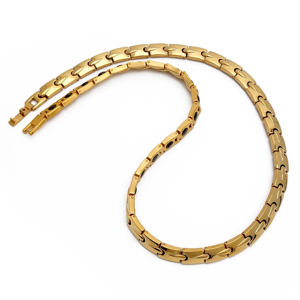 ステンレス 磁気ネックレス [n486-gold]