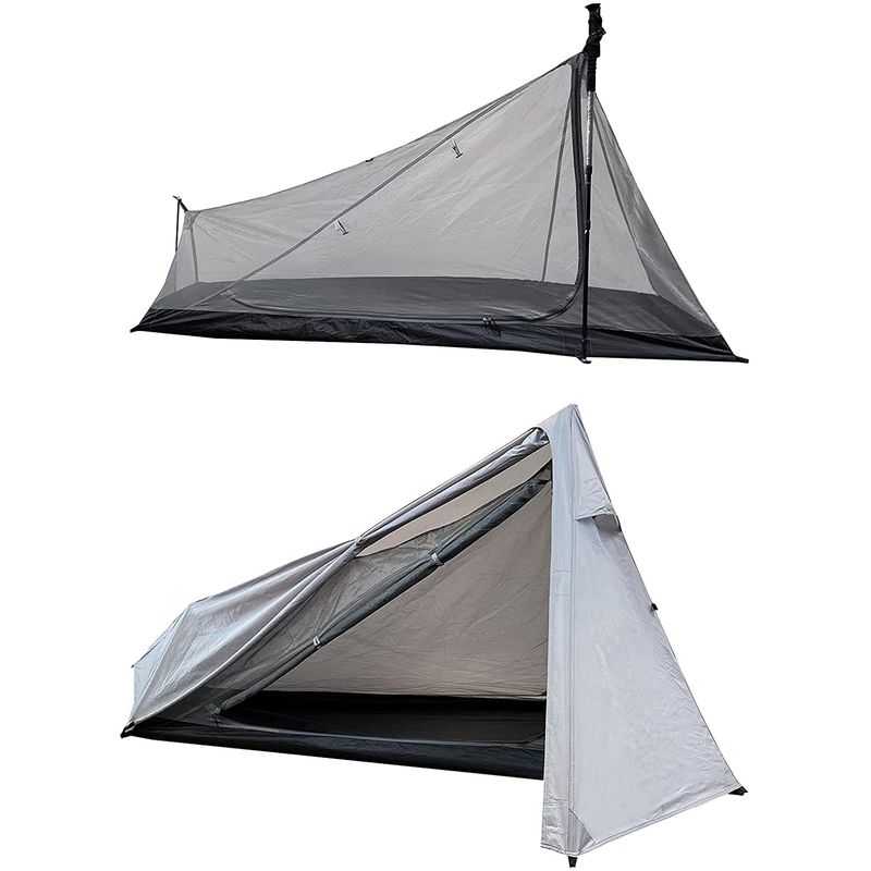 格安 ツーポールテント ポリエステル 自転車キャンプ バイクツーリング ソロキャンプ コンパクト 軽量 1人用