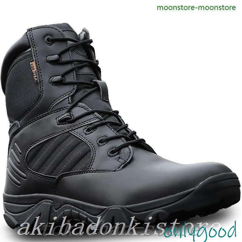 【HLC】超！バイクブーツ メンズ 革 厚底 防水 ブーツ ハイカット