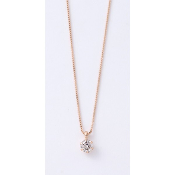 18金 ピンクゴールド ダイヤモンド ネックレス 0.1ct 鑑別カード付 D15042005