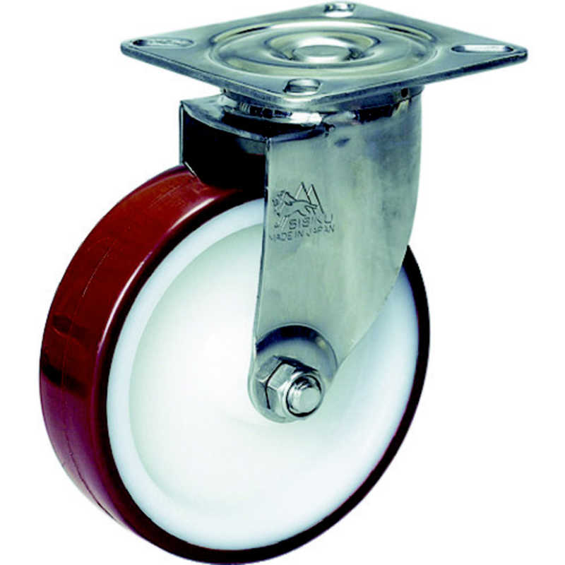 シシクアドクライス　ステンレスキャスター 自在ウレタン車輪付　SUNJ150POTH物流・運搬器具