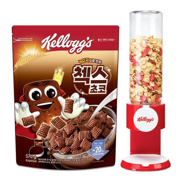 チェックスチョコ570g+ケロッグディスペンサー(レッド)