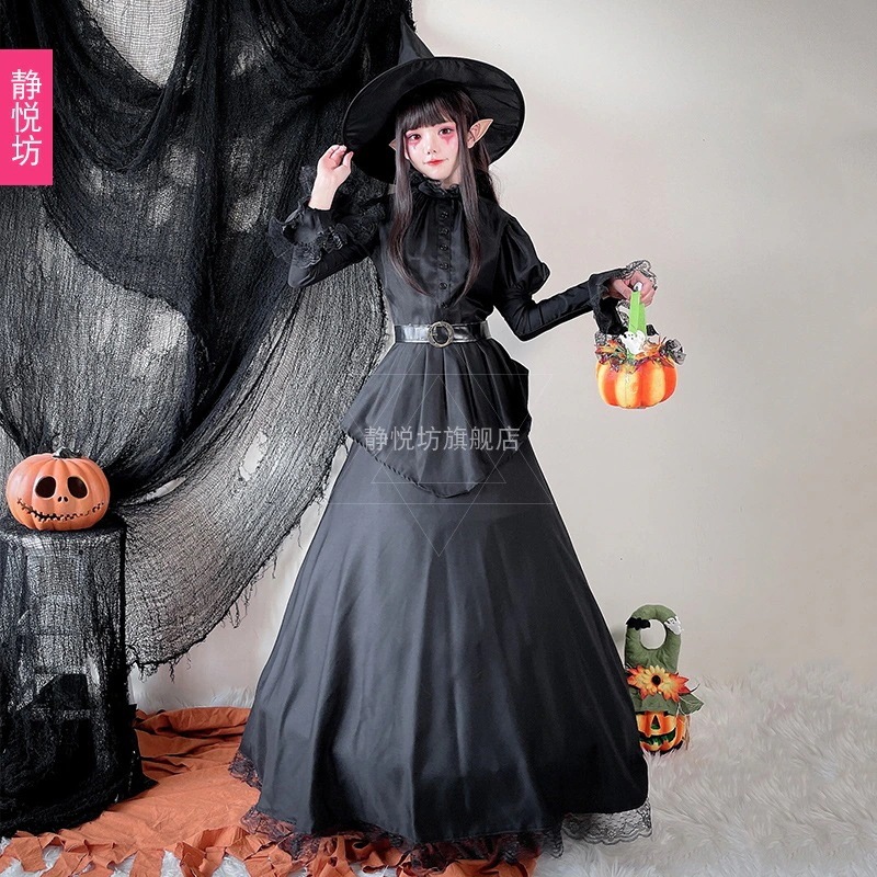 ハロウィン 魔法の魔女 大人用 コスプレ衣装 プロム コスプレ ウィザード ハット ローブ クイーン コス コスチューム