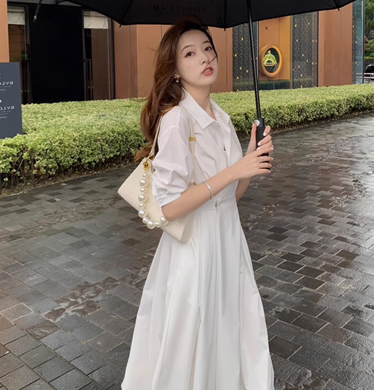 ワンピース デート モテアイテム シャツワンピース ロングワンピース ウエストデザイン コットン 大人可愛い きれいめ 上品 おしゃれ かっこいい 大人可愛い ラブリー キュート ガーリー クール