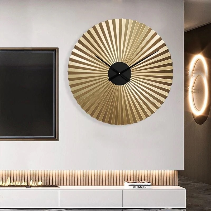 掛け時計 ウォールクロック 静音 モダン インテリア 扇子デザイン アート 壁掛け アナログ シンプル サイレント おしゃれ