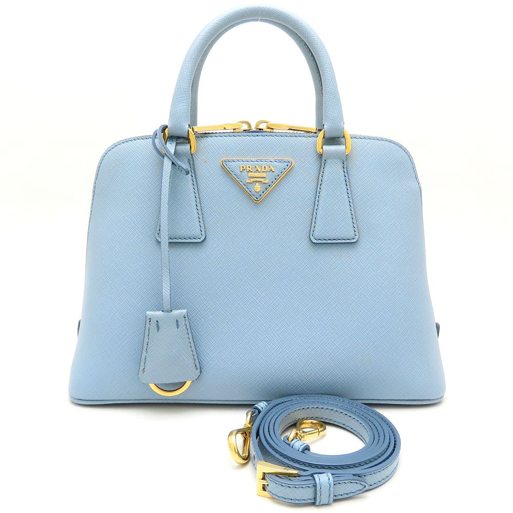 BL0838 ハンドバッグ 2WAY サフィアーノレザー ライトブルー/352308【中古】 71,060円