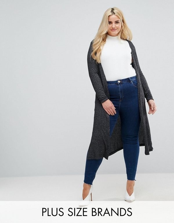 New Looks ニュールック レディース 大きめサイズ ゆったりサイズ 送料無料 Black New Look Curve Longline Cardi 5,356円