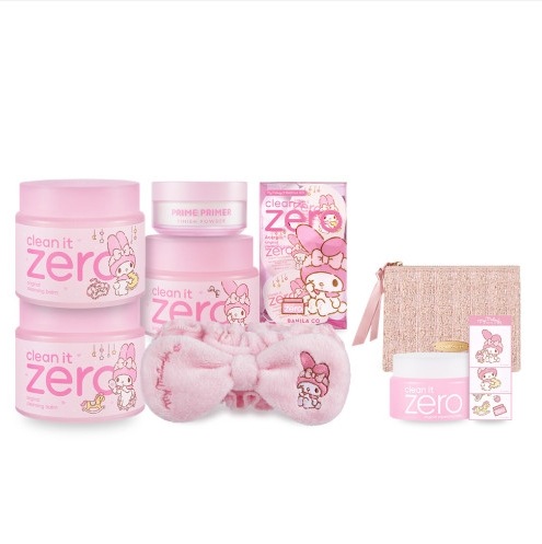 マイメロディエディション 5種フルセット(オリジナル バーム180mlX2+100ml+トラベルキット+パウダー) +オリジナルバーム50ml+ペタルピンクツイード