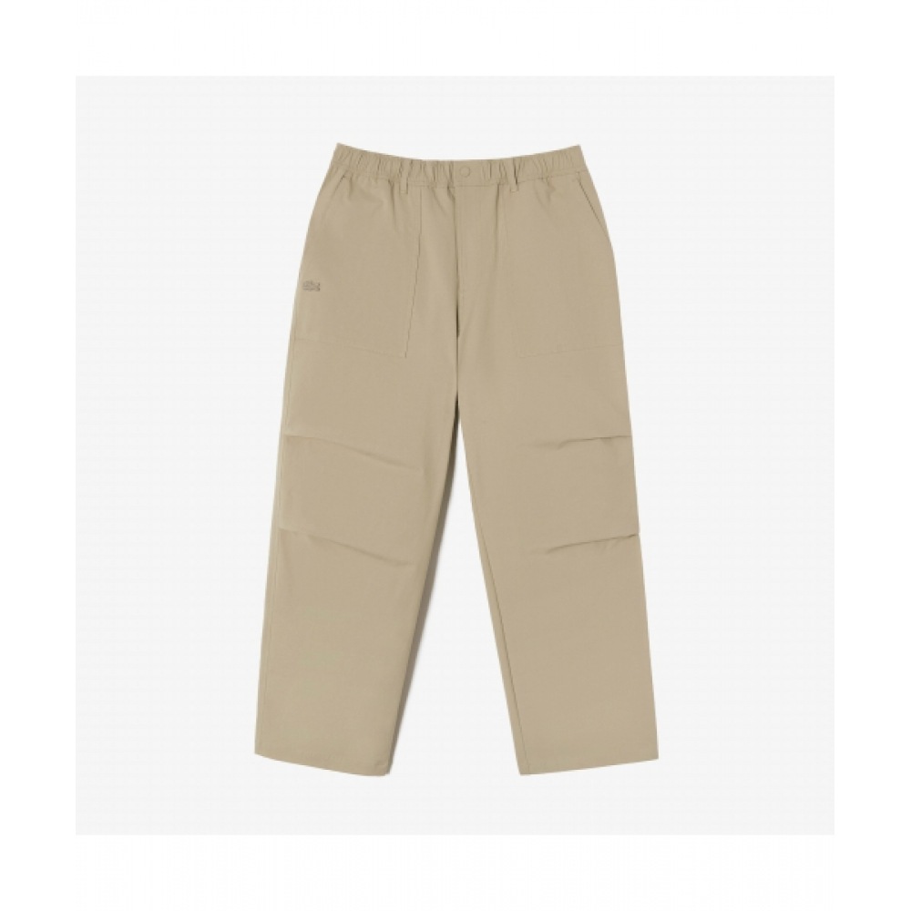 LACOSTE メンズパラシュートワイドパンツ [ベージュ]