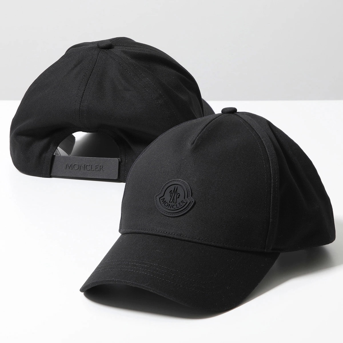 MONCLER Matt Black モンクレール マットブラック べーズボールキャップ 3B00013 0U082 メンズ レディース ラバーアイコンパッチ 帽子 999