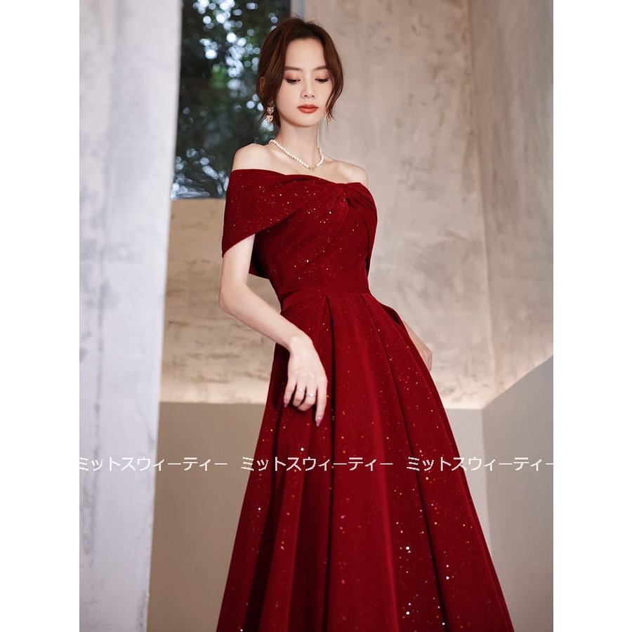 カラードレス パーティードレス 演奏会 コンサート フォーマルドレス 結婚式 ワンショルダー 二次会 7,124円