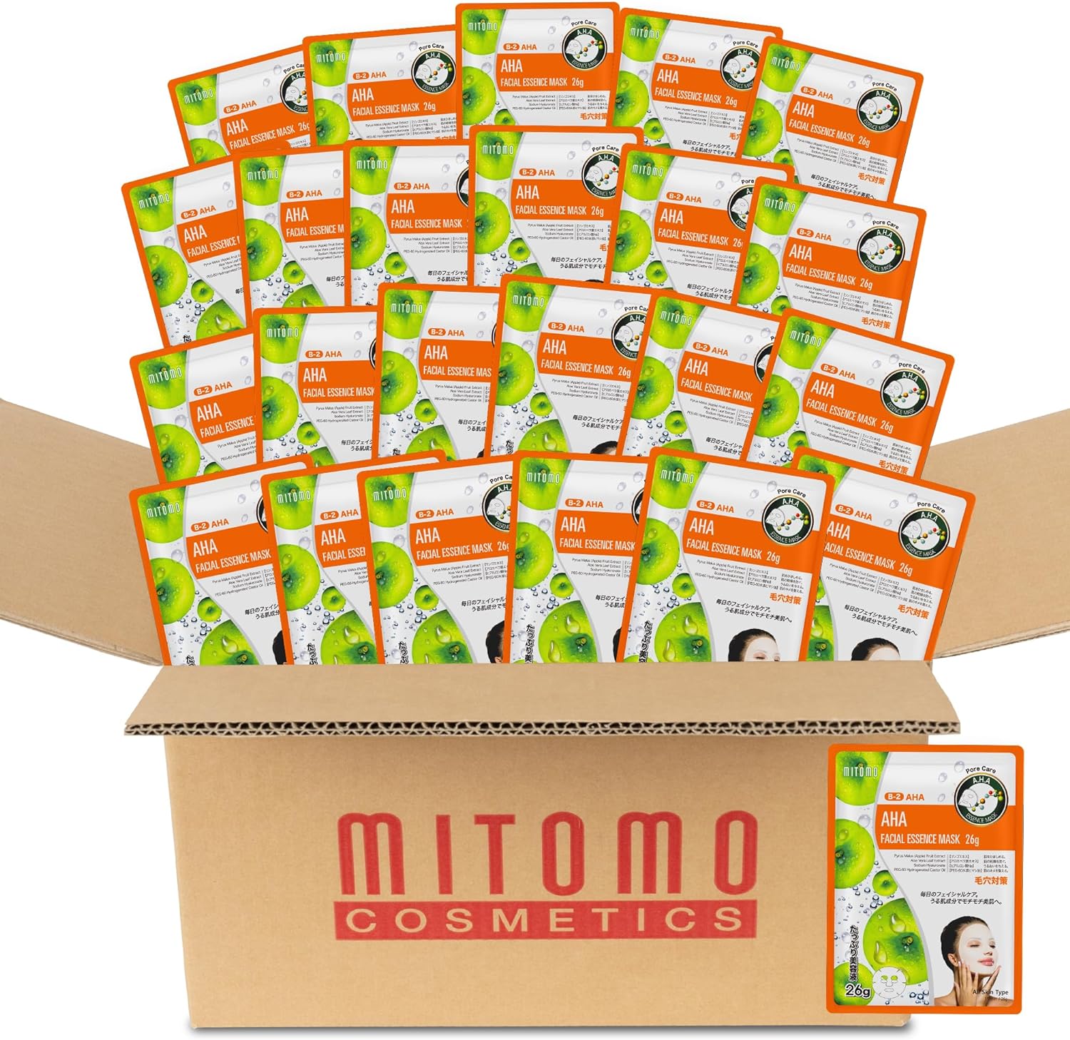 日本製 AHA 美容シートマスク/800枚x1セット＝800枚/美容液/美容 スキンケア 潤いマスクパック[MTSS00516-B-2x080]