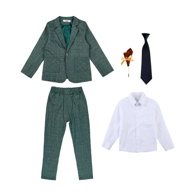 キッズ 結婚式 スーツセット 男の子 子供 スーツ 発表会 スーツ フォーマルスーツ 紺 5点セット 大きいサイズ ネイビー 入学式 ロングパンツ プローチ ネクタイ付き 七五三 ピアノ発表会 卒業式