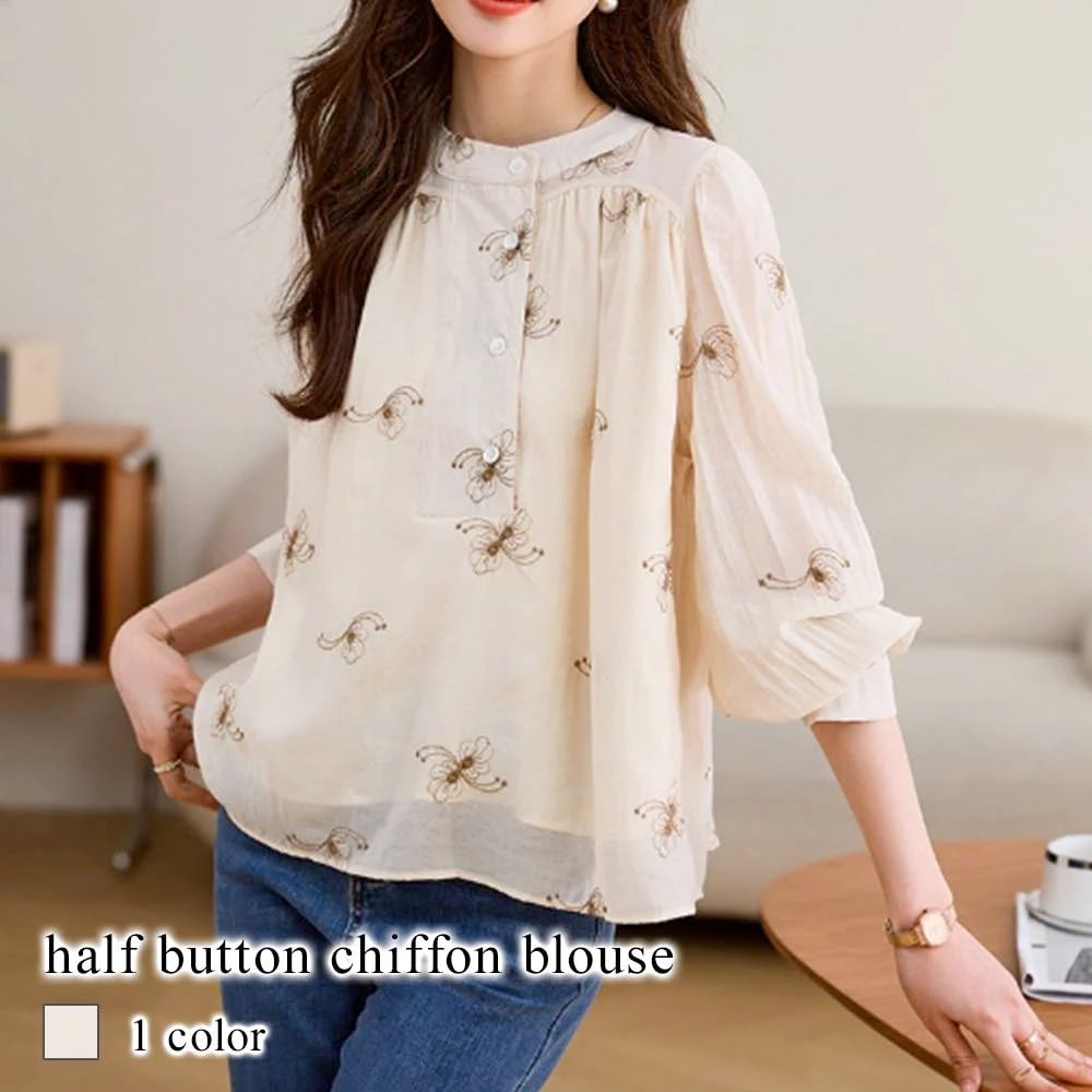 ブラウス レディース ハーフボタンシフォンブラウス 厚手 ワンピース フォーマル 秋 冬 スーツ シフォン 安い ボウタイ 白 オフィス カットソー カジュアル レース きれいめ 黒 春 ブランド シ