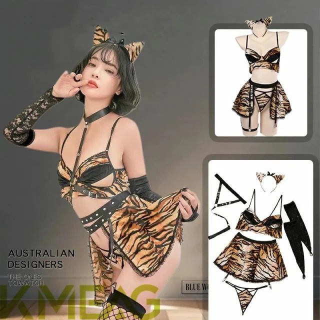 猫コスプレ ランジェリー ベビードール キャット セクシー コスプレ キャット コスチューム 衣装 豹柄 ヒョウ柄 シースルー 下着 コスプレ かわいい ハロウィン クリスマスイベント仮装 大胆 萌