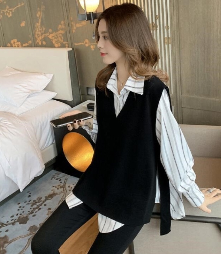 デート モテアイテム シャツ ベスト レイヤード 長袖 ウール 可愛い きれいめ 上品 おしゃれ かっこいい 可愛い ラブリー キュート ガーリー クール モード系 セクシー エレガント